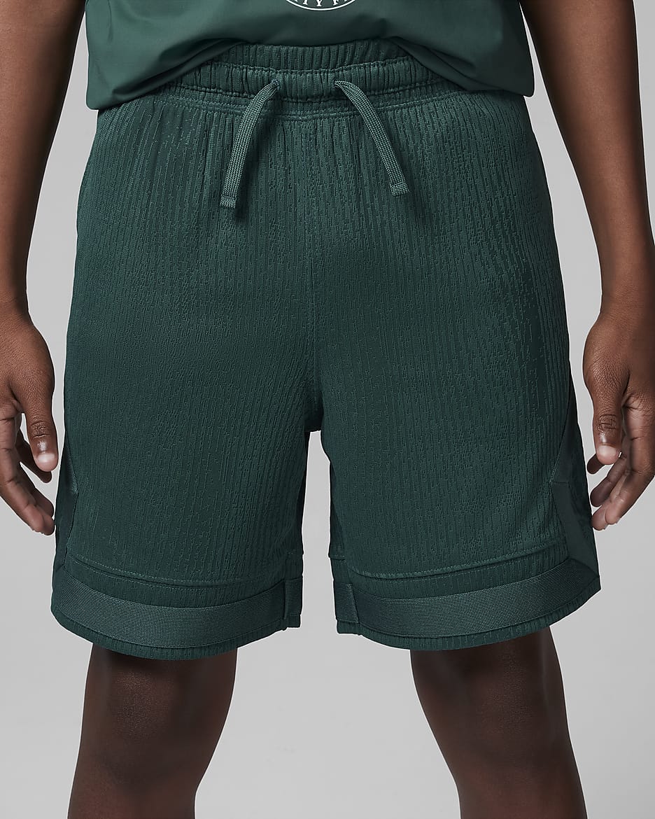 Jordan Boys Dri Fit Sport Diamond Jacquard Shorts Large Oxidized Green